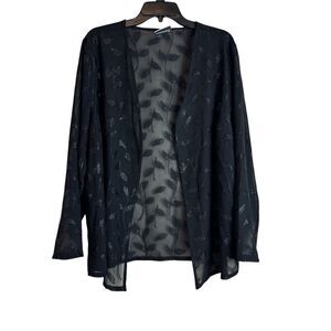 Fashion Bug Cardigan Shawl Size 2X/3X Open Front Black Witchy Whimsigoth Formal